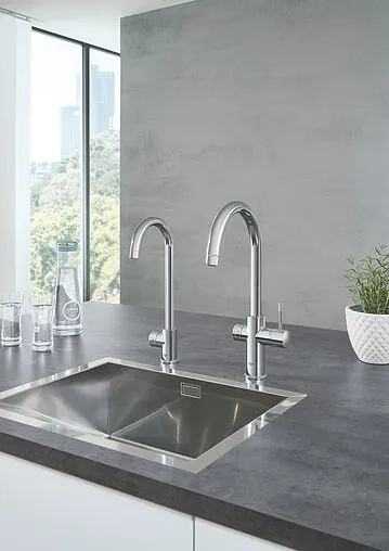 Смеситель для кухни с фильтром и встроенным нагревом воды Grohe Red II Duo хром 30079001