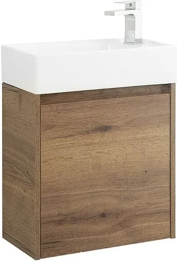 Тумба-умывальник подвесная BelBagno KRAFT MINI 50 L Rovere Tabacco KRAFT MINI-500/260-1A-SO-RT-L+7045-KL