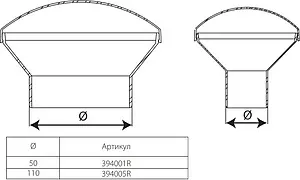 Зонт вентиляционный D=110мм Sinikon 394005.R Зонт вентиляционный D=110мм Sinikon 394005.R, 2
