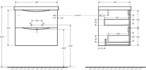 Тумба под умывальник подвесная BelBagno MARINO 60 Bianco Lucido MARINO-600-2C-SO-BL-P