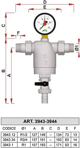 Фильтр тонкой очистки воды 1&quot;н x 1&quot;н Far FA 39F3 1