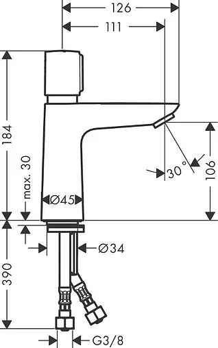 Смеситель для раковины Hansgrohe Talis E 110 хром 71718000