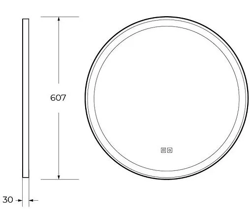 Зеркало с подсветкой Cezares Cadro 60 с подогревом чёрный CZR-SPC-CADRO-600-LED-TCH-WARM