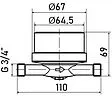 Счетчик воды импульсный Ду15 Itelma WFK24.D110