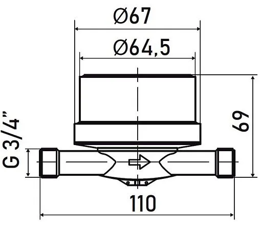 Счетчик воды импульсный Ду15 Itelma WFK24.D110