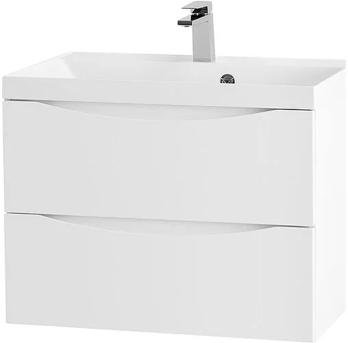 Тумба-умывальник подвесная BelBagno MARINO 75 Bianco Opaco MARINO-750-2C-SO-BO-P+BB750/450-LV-MR-PR