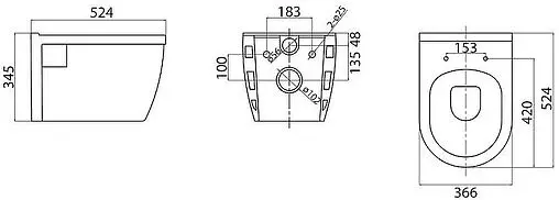 Комплект 5 в 1 BelBagno Loto BB070CHR/SC/BB002-80/BB014-SR-BIANCO с кнопкой BB014-SR-BI белый глянцевый