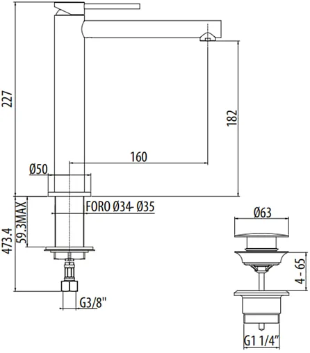 Смеситель для раковины Gattoni Circle One хром 9046/90C0