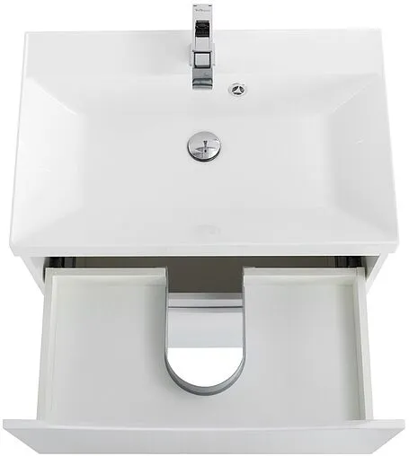 Тумба-умывальник подвесная BelBagno MARINO 60 Bianco Lucido MARINO-600-2C-PIA-BL-P+BB600/450-LV-MR-AST