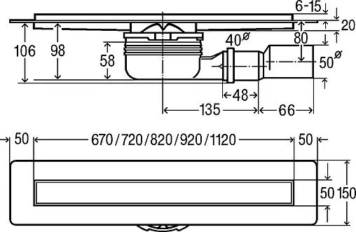 Лоток душевой Set 670мм h=95мм 0.55л/сек Viega Advantix 4983.20 с решеткой Visign ER13 753207