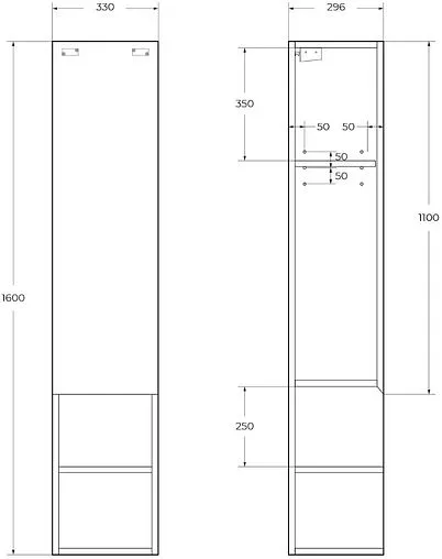 Шкаф-пенал подвесной BelBagno KRAFT 33 R Rovere Nebrasca Nature KRAFT-1600-1A-SC-RNN-R