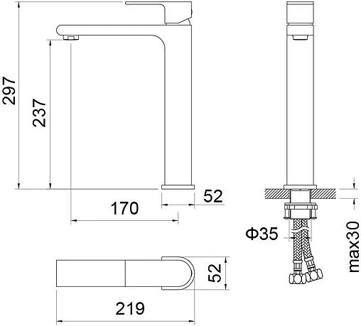 Смеситель для раковины Aquatek Лира чёрный матовый AQ1404MB