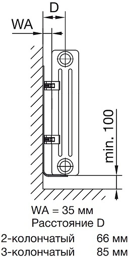 Радиатор стальной трубчатый Zehnder Charleston Completto 2180/06 V001½&quot; 9016