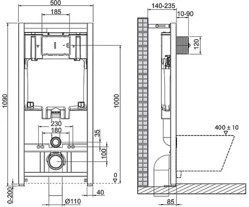 Комплект 5 в 1 BelBagno Senso-R BB017CHR/BB865SC/BB002-80/BB005-PR-CHROME с кнопкой BB00 хром глянцевый