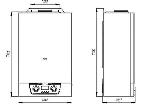 Настенный газовый котел двухконтурный турбированный 30кВт Mizudo GB M30T БП-00001822