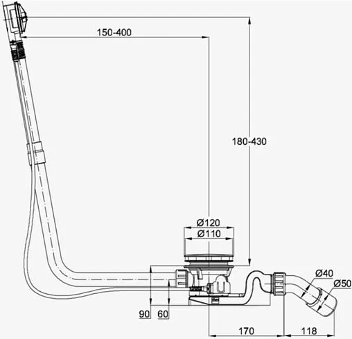 Слив-перелив для ванны Bette Rotaplex R5 белый B608-000