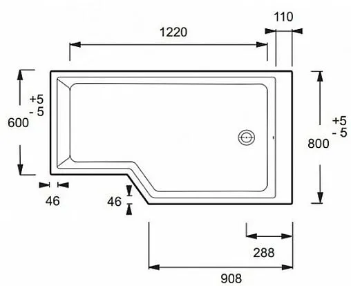 Ванна акриловая Jacob Delafon Bain-Douche NEO 150x80 R E6D119R-00