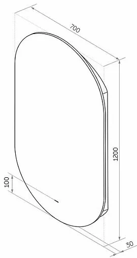 Зеркало с подсветкой Continent Fleur Led 70x120 с бесконтактным сенсором белый ЗЛП328