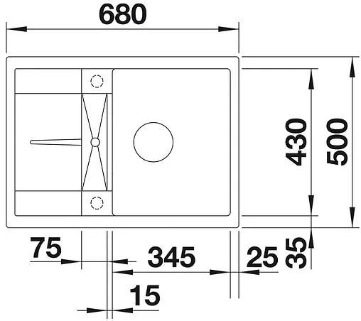 Мойка кухонная Blanco Metra 45 S Compact 68 серый беж 519580