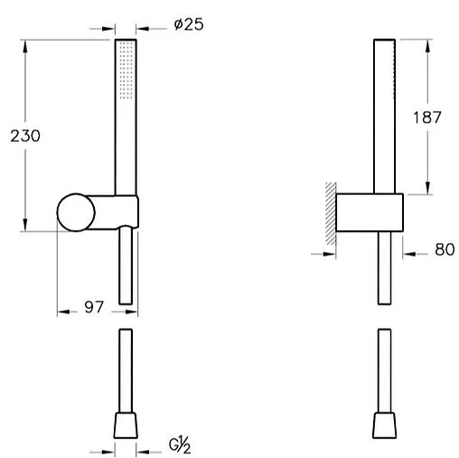 Душевой набор VitrA Origin чёрный матовый A4554336