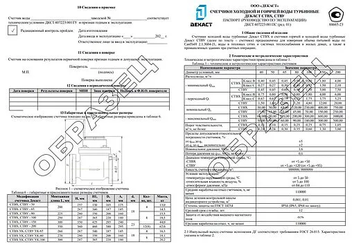 Счетчик воды Ду100 Декаст СТВУ-100 77-100-01