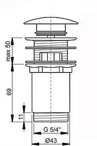 Выпуск автоматический для раковины с переливом Ravak белый матовый X01836 Выпуск автоматический для раковины с переливом Ravak белый матовый X01836, 2