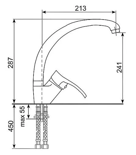 Смеситель для кухни Ulgran графитовый U-001-342