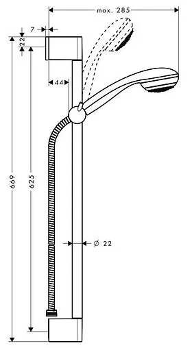 Душевая стойка Hansgrohe Crometta 85 Mono Green 1jet 65см хром 27652000