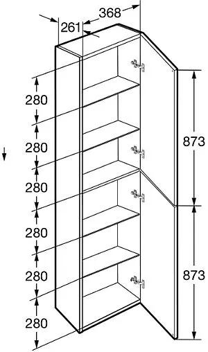 Шкаф-пенал подвесной Roca Ona 40 зелёный матовый A857635513