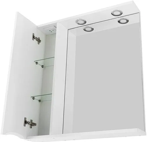 Шкаф-зеркало BelBagno FLY-MARINO 60 L Bianco Lucido MARINO-SPC-600/750-1A-BL-P-L