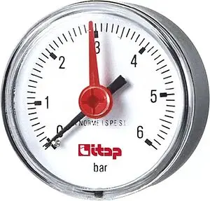 Манометр аксиальный Itap 50мм 6 бар ¼" 483B014R Манометр аксиальный Itap 50мм 6 бар ¼" 483B014R, 3