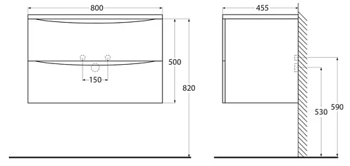 Тумба-умывальник подвесная BelBagno ACQUA 80 Rovere Rustico ACQUA-800-2C-SO-RR+