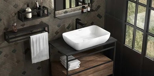 Полка Kerama Marazzi Plaza Next 35 чёрный матовый PL.N.sh.35\BLK