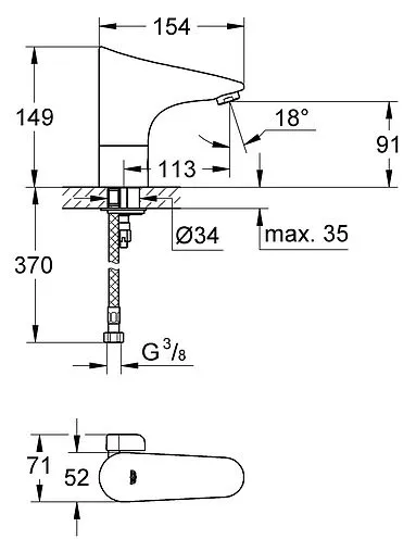 Кран для раковины Grohe Europlus E хром 36207001