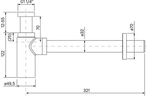 Сифон бутылочный для раковины IDDIS Optima Home бронза OPTBR00i84