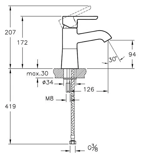 Смеситель для раковины VitrA Matrix хром A41753EXP