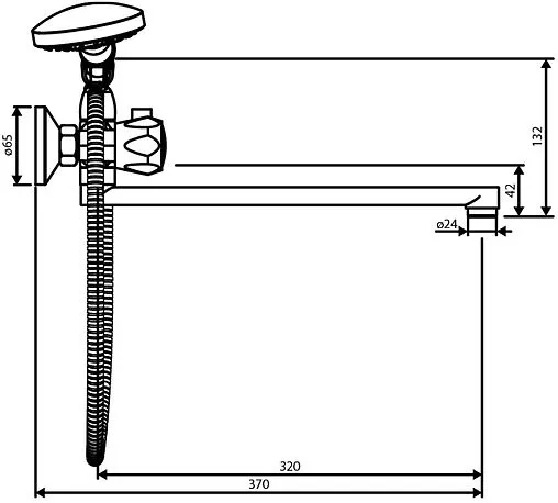 Смеситель для ванны с длинным изливом Dorff Modern хром D7095000