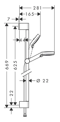 Комплект для душа 3 в 1 Hansgrohe Logis E хром SetLogisE70B