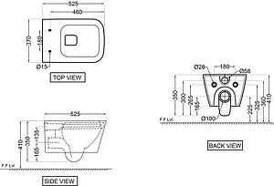 Унитаз подвесной безободковый Jaquar Laguna белый LAS-WHT-91953BIUFSM Унитаз подвесной безободковый Jaquar Laguna белый LAS-WHT-91953BIUFSM, 2