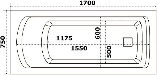 Ванна акриловая Bas Аякс стандарт 170х75 Вб00131