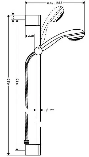 Душевая стойка Hansgrohe Crometta 85 Mono Green 1jet 90см хром 27651000