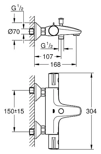 Термостат для ванны Grohe Grohtherm 800 хром 34564000