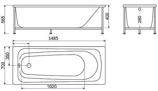 Ванна акриловая BelBagno 150x70 BB102-150-70