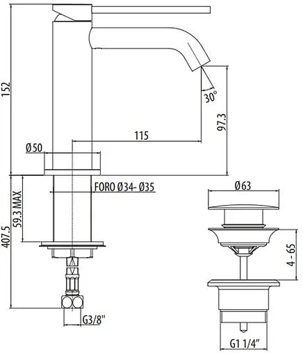 Смеситель для раковины Gattoni Circle Two золото 9142/91SG