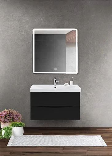 Тумба-умывальник подвесная BelBagno MARINO-CER 80 Nero Lucido MARINO-CER-800-2C-SO-NL-P+BB-0322-80-LVB