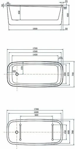 Ванна акриловая отдельностоящая Allen Brau Infinity 3 170x78 белый матовый 2.21003.21