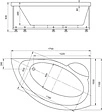 Ванна акриловая Aquatek Аякс 2 170x100 R с фронтальной панелью с каркасом (вклеенный) AYK170-0000089