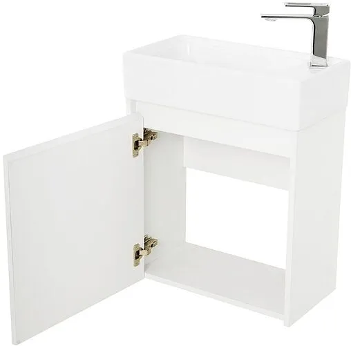 Тумба-умывальник подвесная BelBagno KRAFT MINI 50 L Bianco Opaco KRAFT MINI-500/260-1A-SO-BO-L+7045-KL