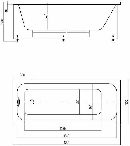 Ванна акриловая Aquatek Мия 175x70 MIY175-0000001