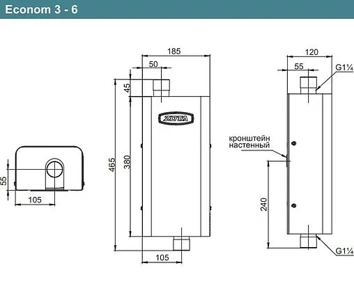 Котел электрический одноконтурный 4.5кВт Zota ECONOM 4,5 ZE3468421004